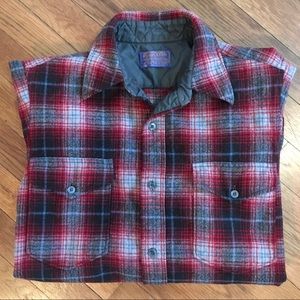 Red checked Pendleton 100% Wool shirt